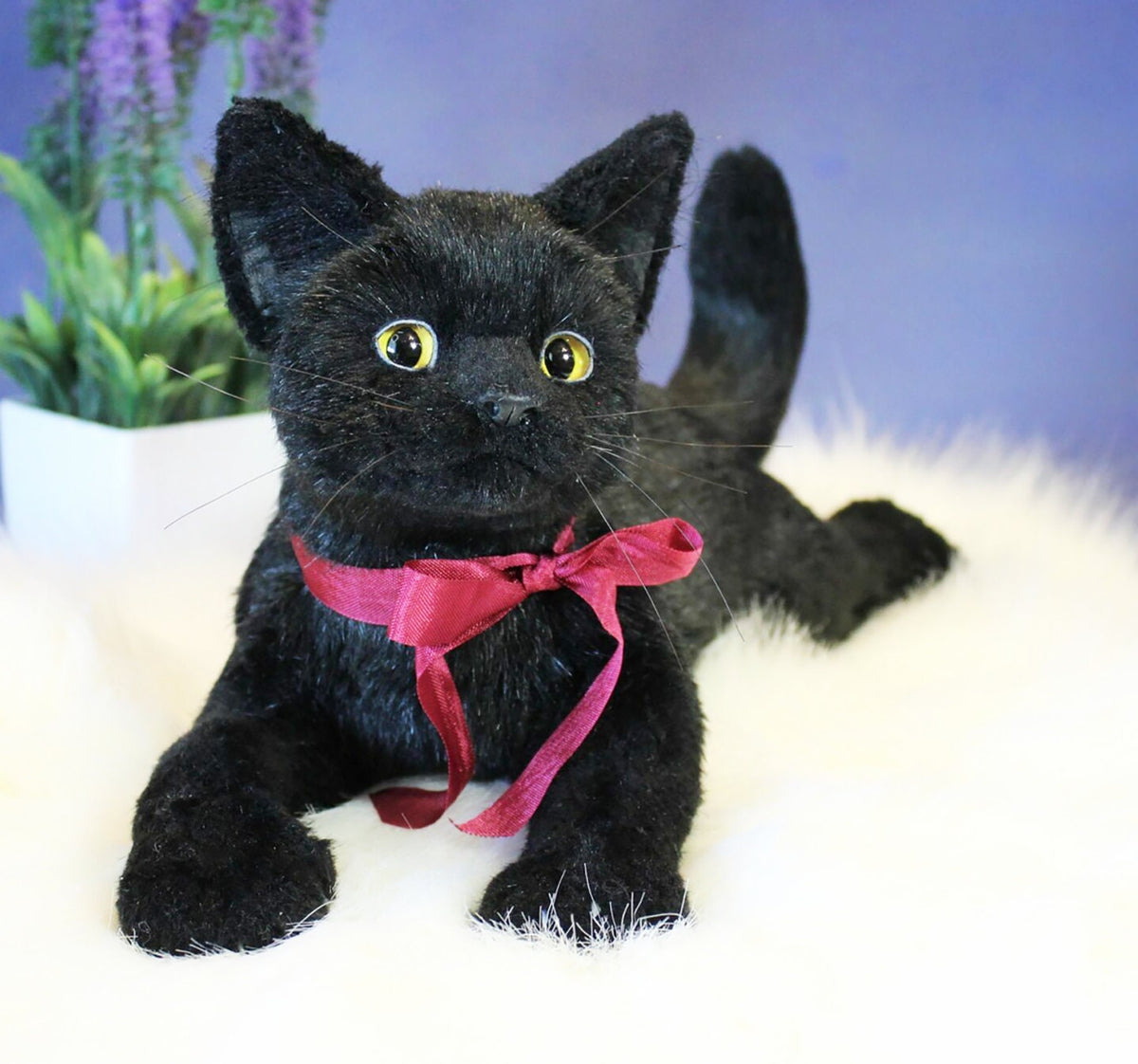 CUSTOM BLACK KITTEN Plush Toy, 3D Realistic Cat Plushie, Stuffed Cat, Plush Toy, Gift for Her, Cat Lovers Gift, Black Cat, Cat Plushie