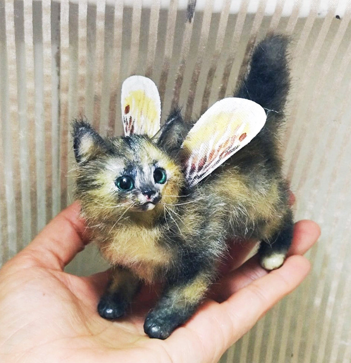 CUSTOM MINIATURE CAT Plushie, Cat Plush Doll, Cat with Wings from the Pictures of your Pet, Memorial Gift, Cat Lovers Gift