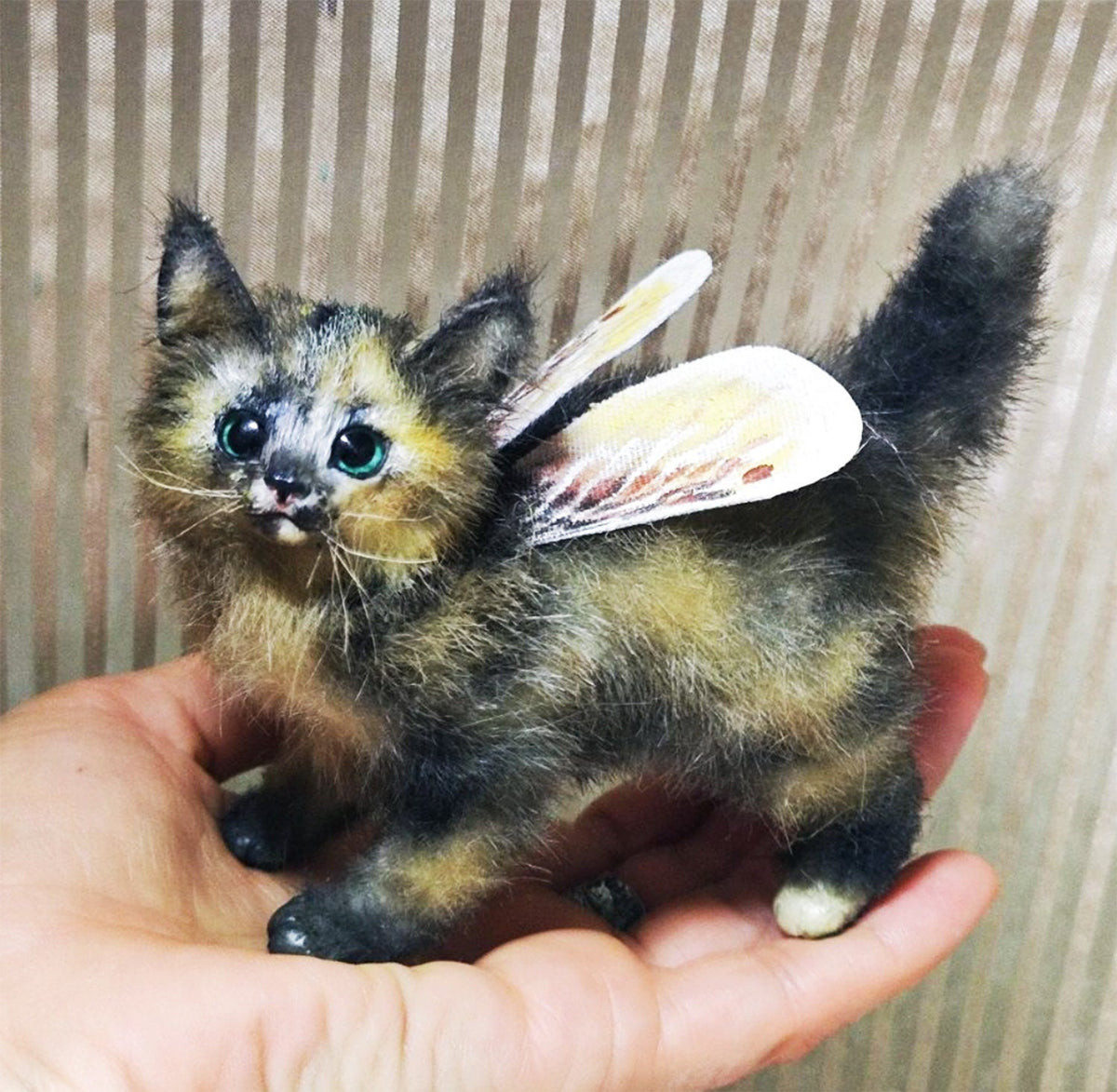 CUSTOM MINIATURE CAT Plushie, Cat Plush Doll, Cat with Wings from the Pictures of your Pet, Memorial Gift, Cat Lovers Gift