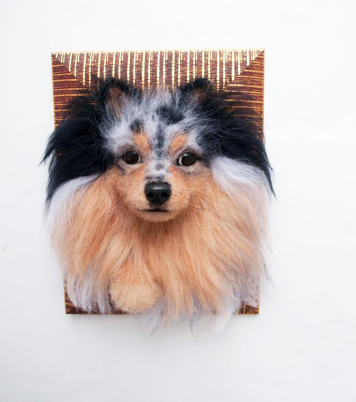 DOG PORTRAIT, Custom Spitz Marble Dog Portrait, Personalized Dog Portrait, 3D Dog Portrait, Felt Dog Frame, Dog Head Portrait, Dog Loss