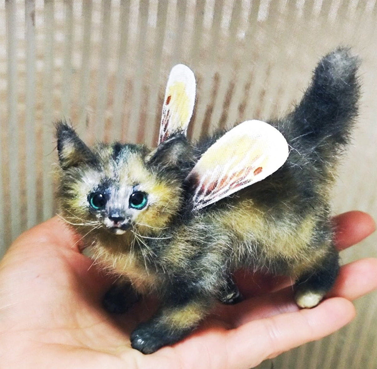 CUSTOM MINIATURE CAT Plushie, Cat Plush Doll, Cat with Wings from the Pictures of your Pet, Memorial Gift, Cat Lovers Gift