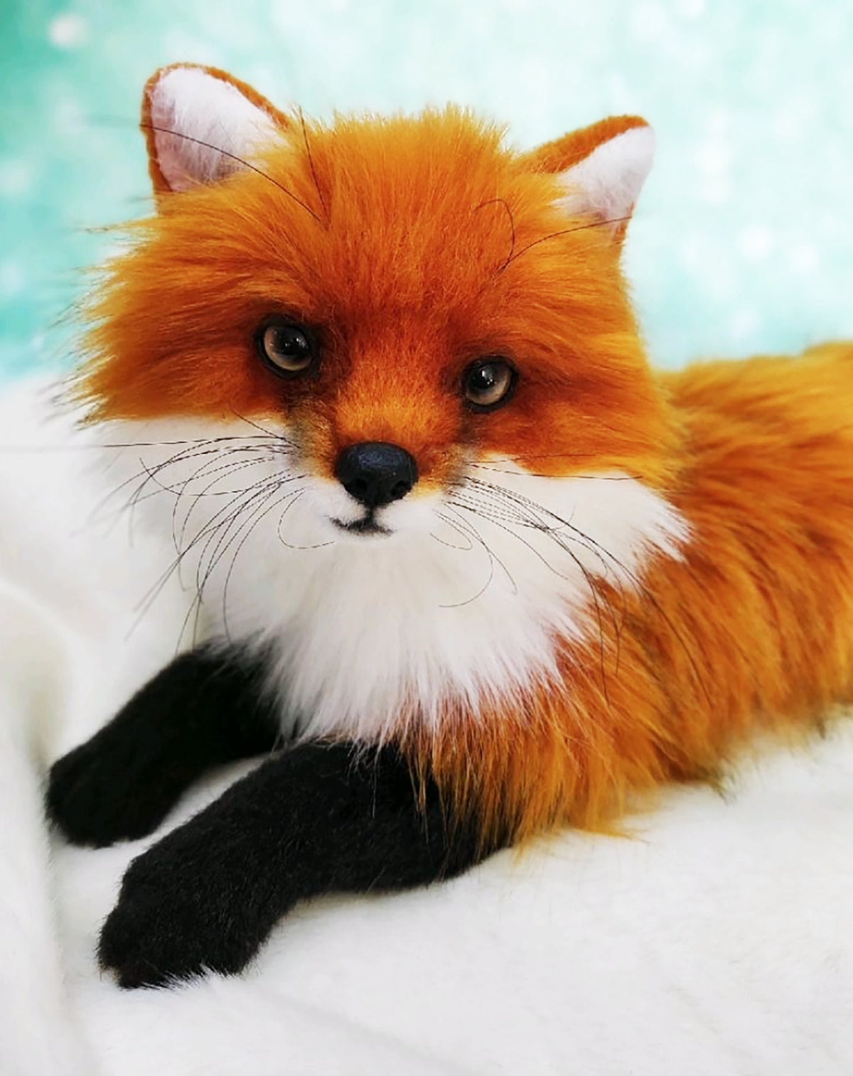 Felt 3D FOX STATUE, Felt Fox, Replica Fox, Cat Lover Gift, Wild Cat Toy, Cat Sculpture, Stuffed Animal, Plush Toy, Needle Felted Fox