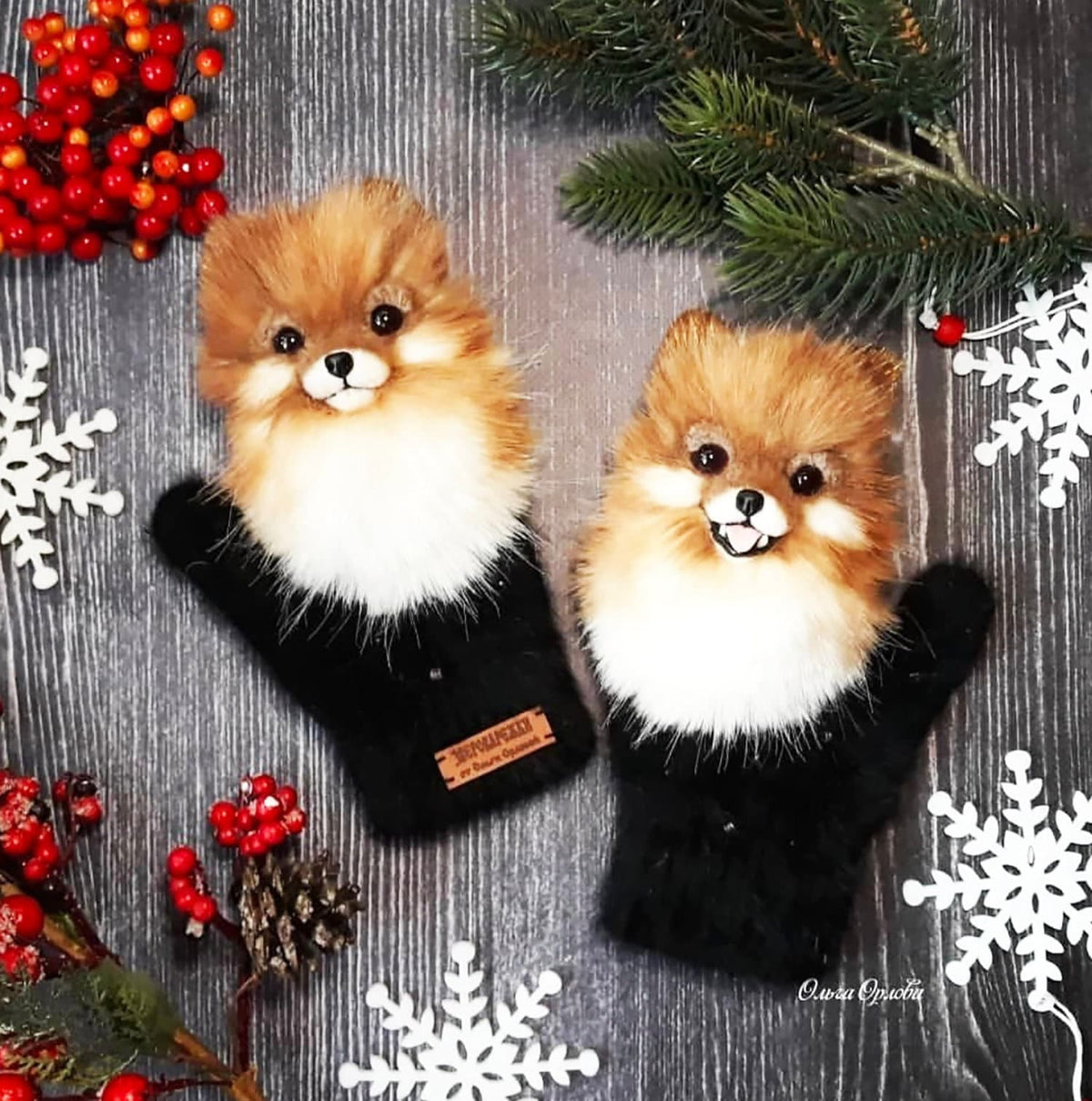 POMERANIAN DOG MITTENS, Mittens with Dogs, Gloves for Women, Mittens Christmas, Mittens with Dogs, Mittens with Animals, Animal Lovers Gift