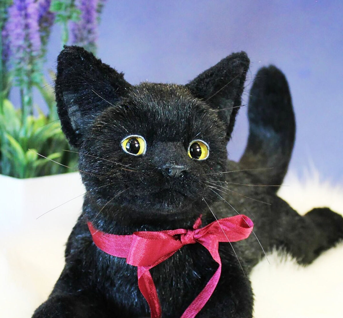 CUSTOM BLACK KITTEN Plush Toy, 3D Realistic Cat Plushie, Stuffed Cat, Plush Toy, Gift for Her, Cat Lovers Gift, Black Cat, Cat Plushie