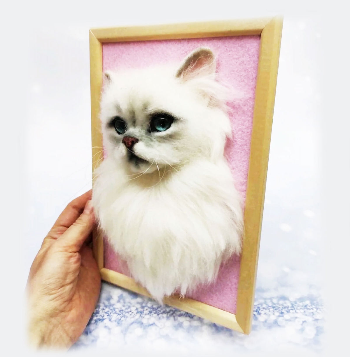 3D Felt Persian Cat Portrait