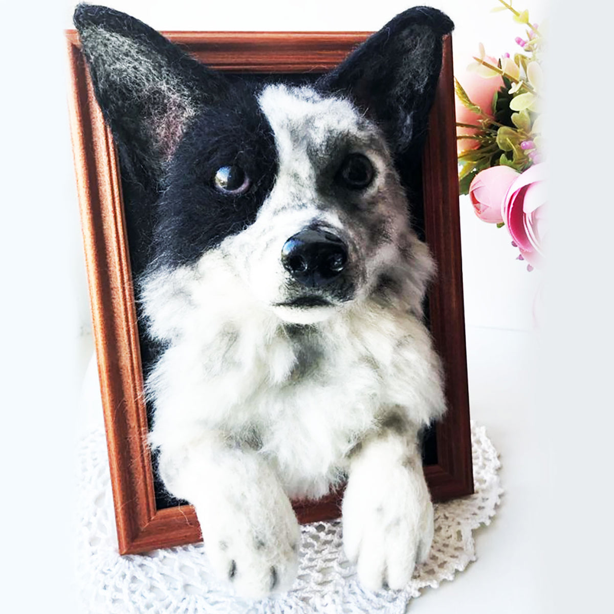 Vertical Dog Portrait - Face &amp; Paws- Border Collie