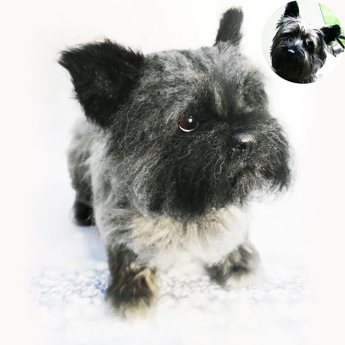 Felt Dog Statue from Photos - Cairn Terrier