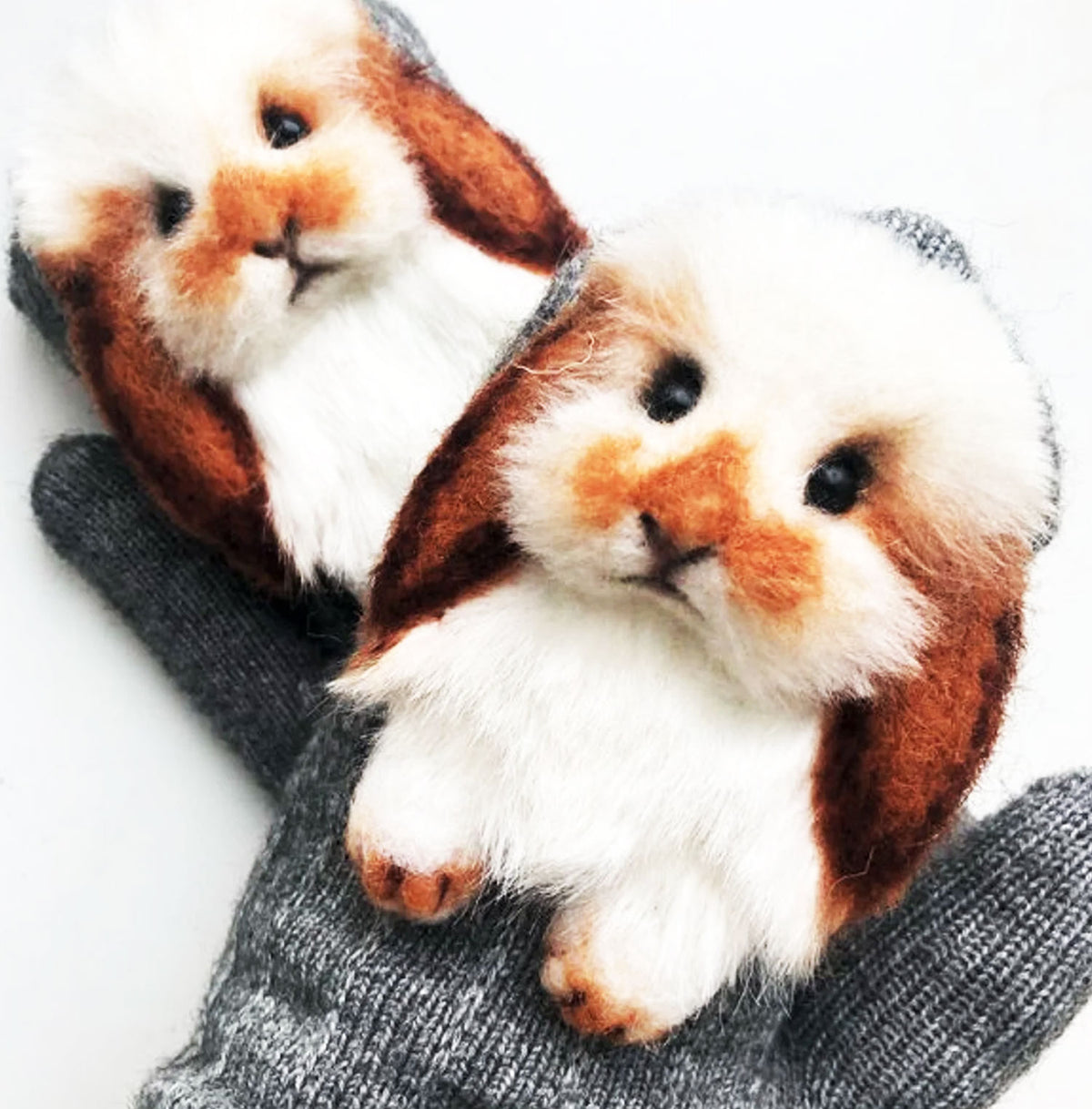 3D Felt Rabbit Mittens - Pet Universe