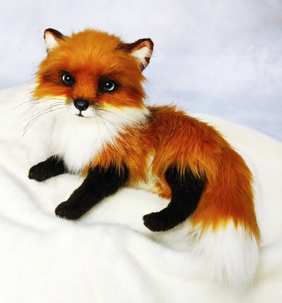 Felt 3D FOX STATUE, Felt Fox, Replica Fox, Cat Lover Gift, Wild Cat Toy, Cat Sculpture, Stuffed Animal, Plush Toy, Needle Felted Fox