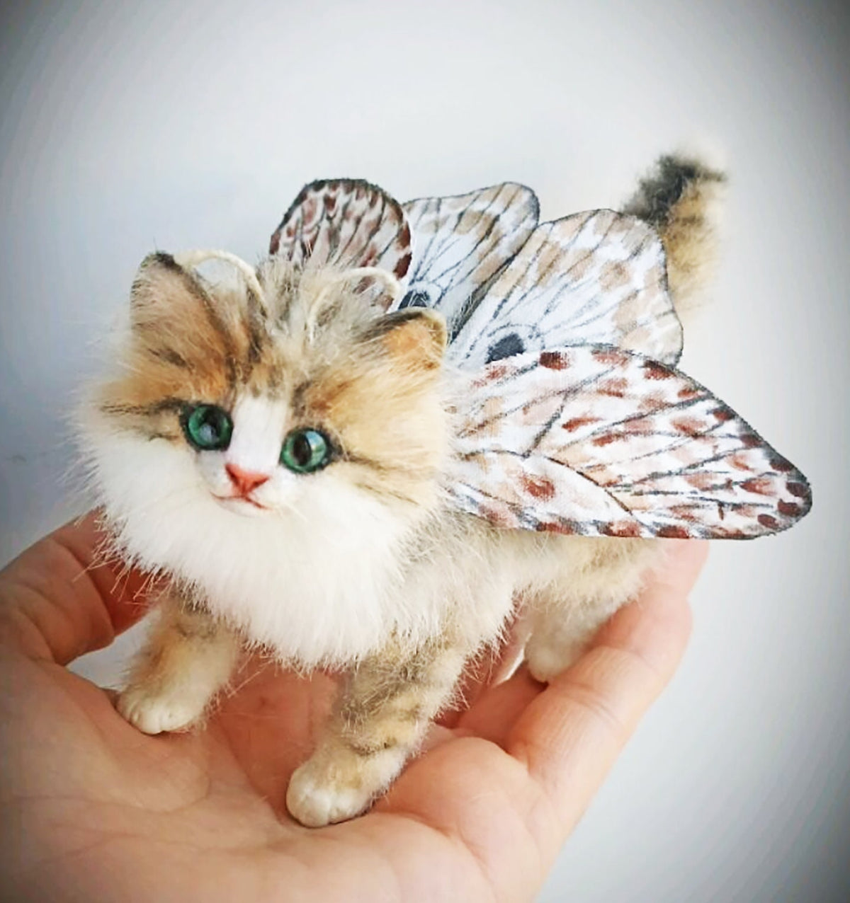 CUSTOM MINIATURE CAT Plushie, Cat Plush Doll, Cat with Wings from the Pictures of your Pet, Memorial Gift, Cat Lovers Gift